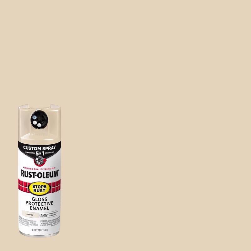 Rust-Oleum 376900 Stops Rust Custom Spray 5-in-1 Spray Paint, 12 oz, Gloss Almond