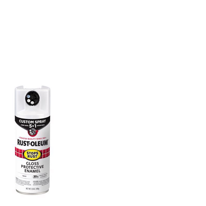 Rust-Oleum 376886 Stops Rust Custom Spray 5-in-1 Spray Paint, 12 oz, Gloss White