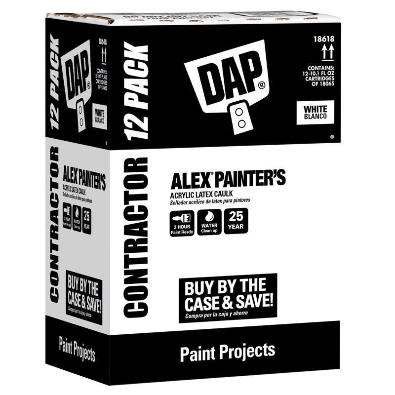 12-Pack of 10.1 oz Dap 18670 White Alex Painters Acrylic Latex Caulk
