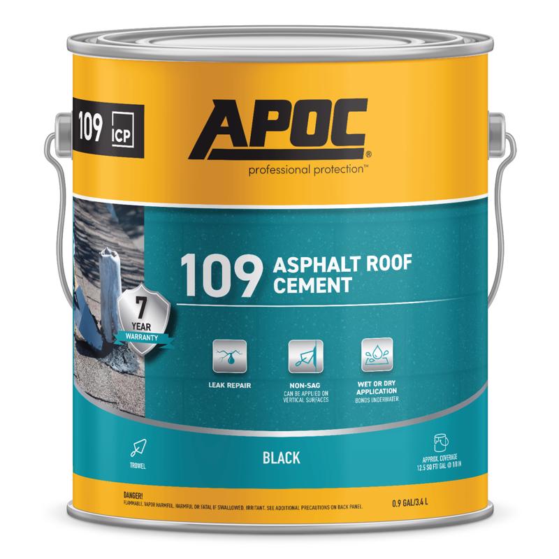 APOC 109 Rain-Proof Wet & Dry Roof Cement, 1 Gallon, Patch Splits, Cracks & Seams in Roofs, Chimneys, Vent Pipes, Gravel Guards, Downspouts & More