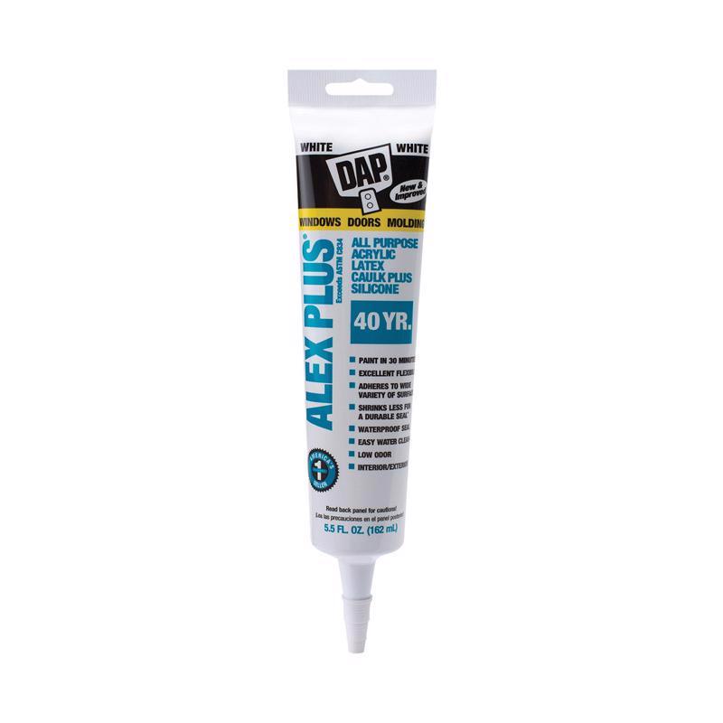 Dap 18128 Alex Plus Acrylic Latex Caulk Plus Silicone 5.5-Ounce