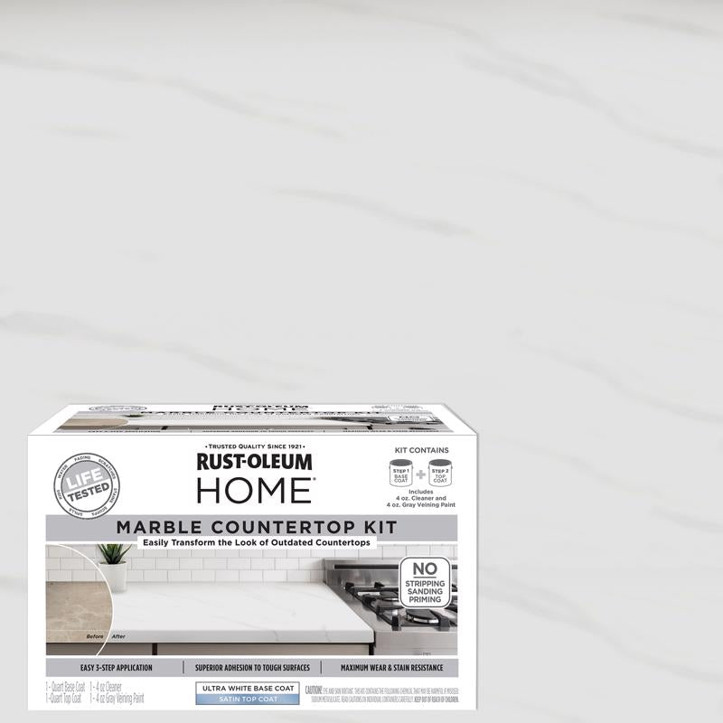 Rust-Oleum 384964 Home Marble Countertop Coating Kit, 72 fl oz, White