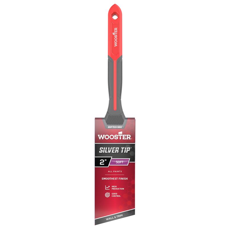 Wooster G5221-2 GripTech Max Paintbrush, Red/Gray