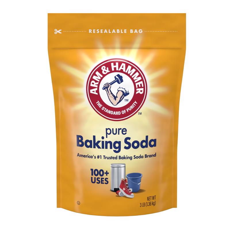 Arm & Hammer Baking Soda, 3lb Powder Bag, Pure Baking Soda for Baking, Cooking, Cleaning - Grocery