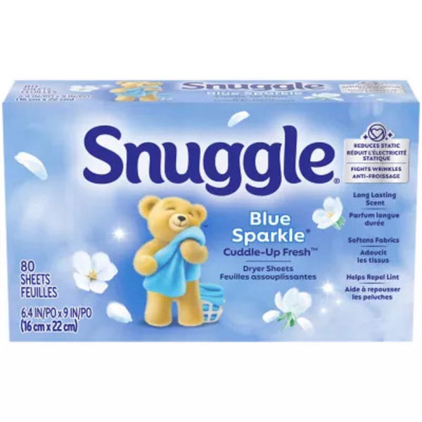 Snuggle Fabric Softener Dryer Sheets, Blue Sparkle, 80 Count 2223988