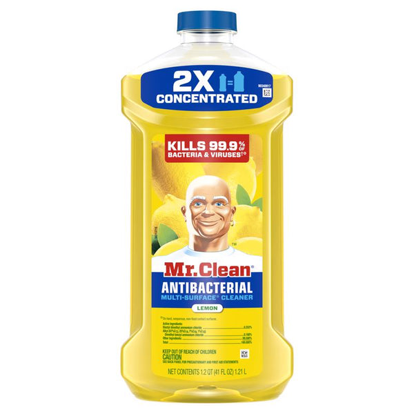 Mr. Clean All Purpose Cleaner, Floor Cleaner for Mopping Home, Bathroom, & Kitchen, Cleaning Liquid for Mop & Bucket, Cleaning Supplies, Multi-Surface Dilutable, Lemon, 41oz 80375757