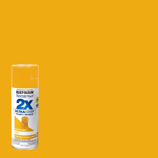 Rust-Oleum 366993 Painter's Touch 2X Ultra Cover Spray Paint, 12 oz, Satin Harvest Peach