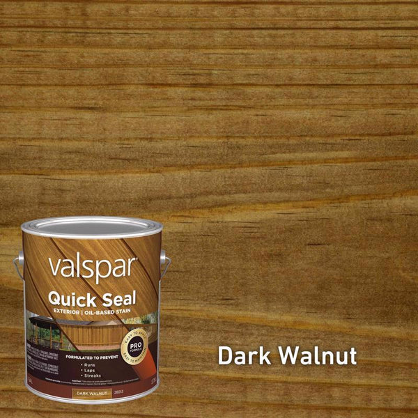 Valspar 1037704 1 gal Quick Seal Semi-Transparent Dark Walnut Oil-Based Exterior Stain - Pack of 4 VL1028013-16