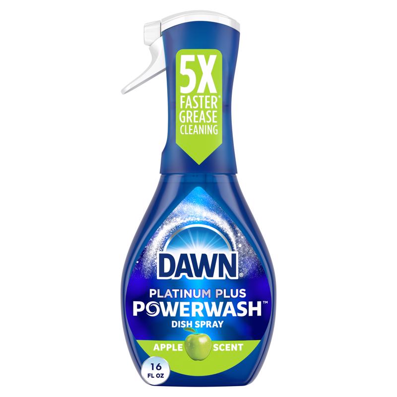 Dawn Platinum Powerwash Dish Spray, Dish Soap Cleaning Spray, Apple Scent Refill, Dish Soap Liquid, 16 Fl Oz (Pack of 6)