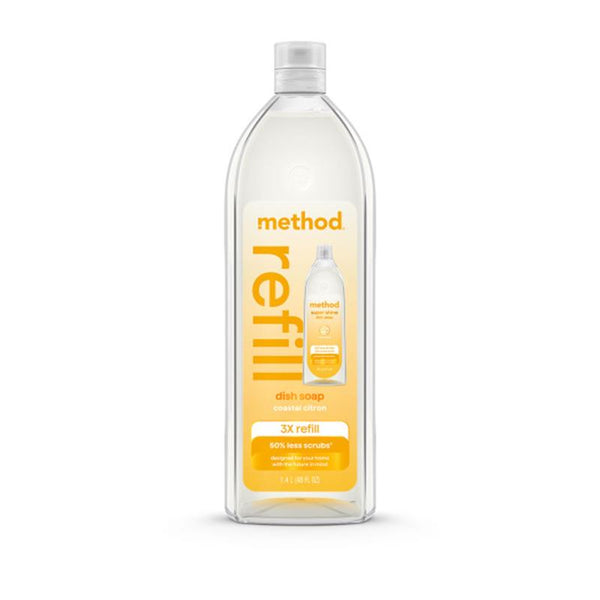 method Super Shine Liquid Dish Soap Refill, Coastal Citron, 48 fl oz 11301