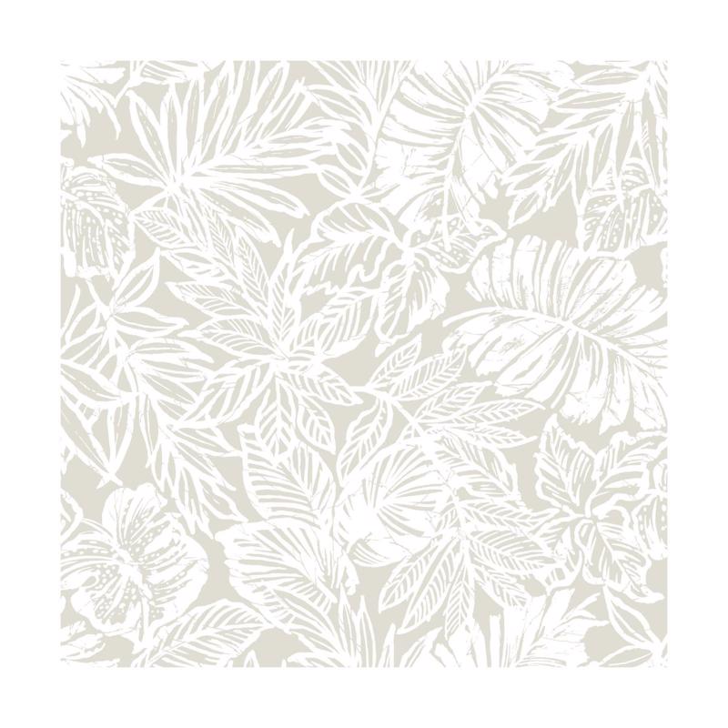 RoomMates RMK11435WP Beige Batik Tropical Leaf Peel and Stick Wallpaper, Roll