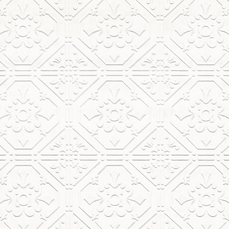 Brewster Home Fashions Brooklyn White Tin Paintable Wallpaper ASC93996