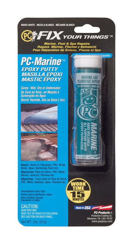 PC Products PC-Marine Epoxy Putty, 2oz Stick, White (25567) 025567