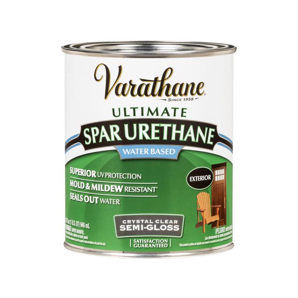 Rust-Oleum 250141H Ultimate Spar Urethane Water Based, Quart, Semi Gloss Finish
