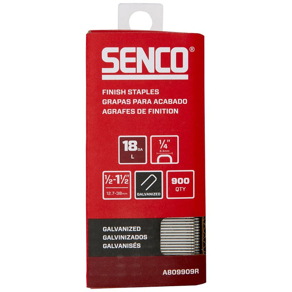 SENCO Galvanized 1/4" Crown Finish Staples, 1/2"-1 1/2" (A809909R) 1000/box