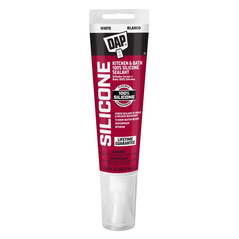 Dap 00680 Bathtub Silicone Rubber Caulk 2.8-Ounce, White