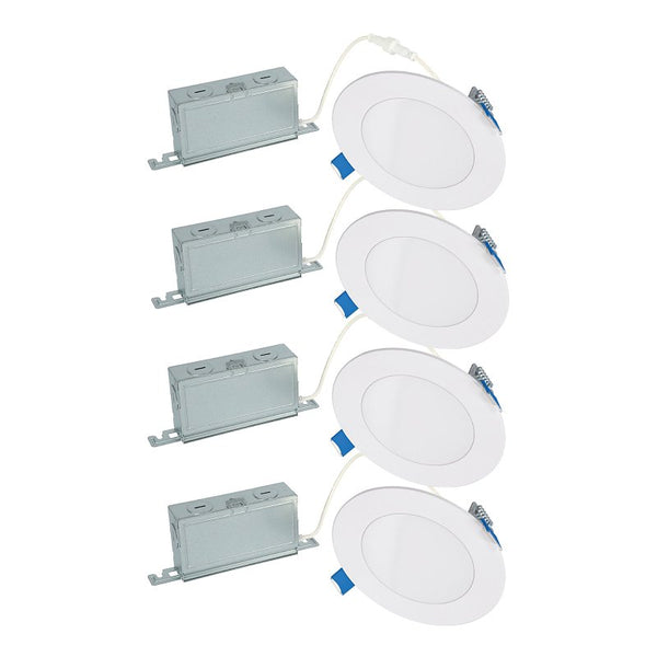 Halo HLBSL 4 in. Can Less Integrated LED, 600 Lumens, 5CCT, White (4-Pack) HLBSL406FS5-4PK