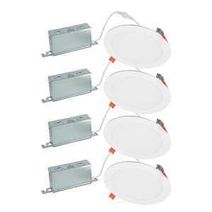 Halo HLBSL 6 in. Can Less Integrated LED, 900 Lumens, 5CCT, White (4-Pack) HLBSL609FS5-4PK