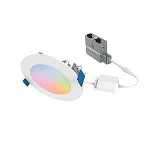 HLB4069WZRGBWMWR: HALO 4” Smart Wi-Fi Slim Canless LED Downlight Powered by WiZ Pro, Dimmable Full Color with Smart Home Integration