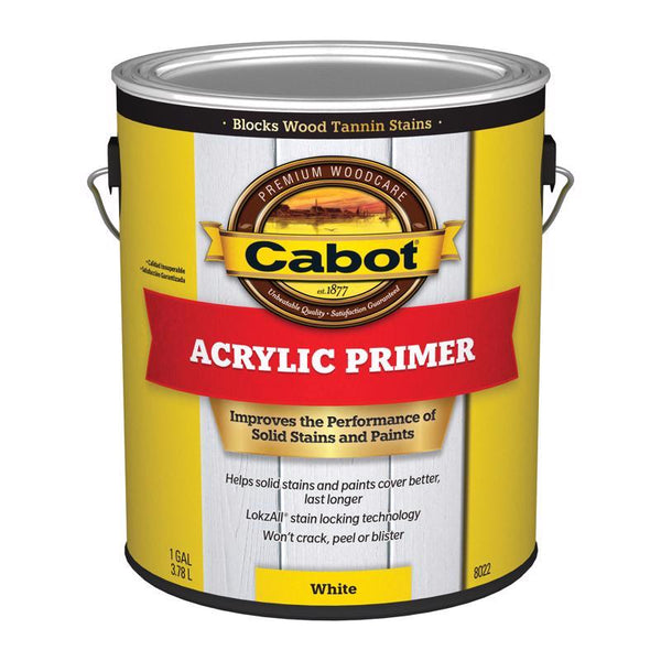 Cabot, 1 Gallon 31311 Acrylic Primer Water Based Exterior Redwood, White 140.0008022.007