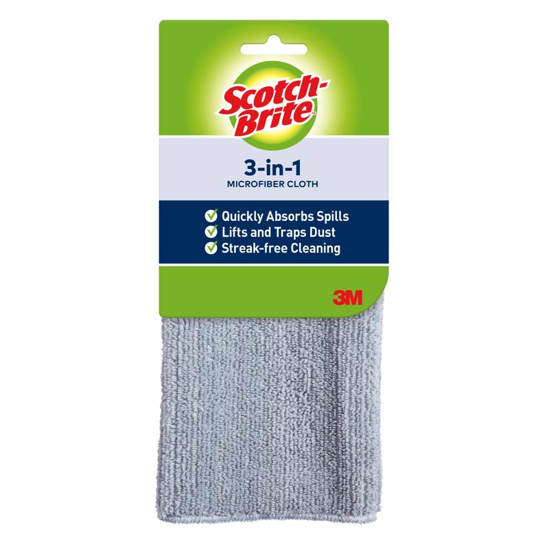 Scotch-Brite Microfiber 3-in-1 Cloth, colors May Vary, 9070