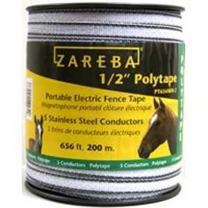 Zareba PT656WH-Z 1/2-Inch 200m Polytape,White