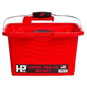 Handy Paint Products Pro-Go Bucket Paint and Tool Bucket with Brush Holder That Attaches to Most Ladders, 1 Gallon, Red