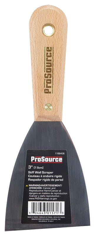 MINTCRAFT 01571R ProSource Wall Scraper, 3 in W, High Carbon Steel Rose Wood, 3"