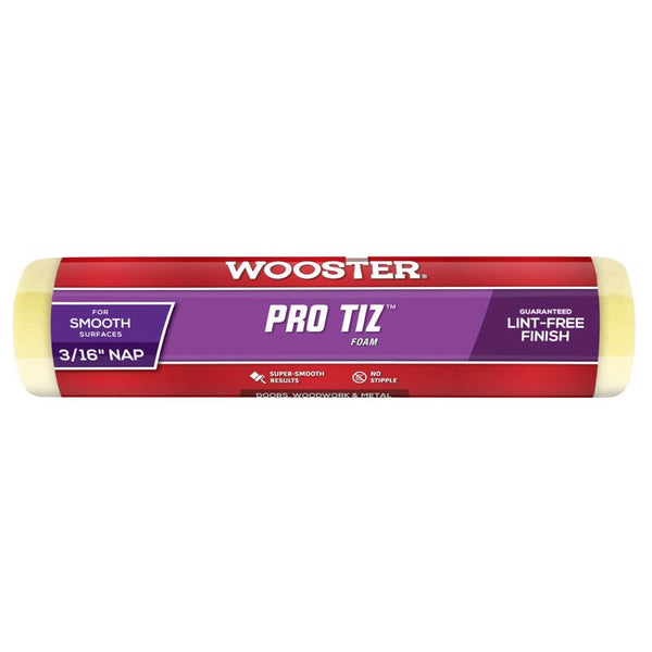 Wooster Brush R265-9 Pro Tiz Paint Roller, 3/16 in Nap, 9 in L, Foam Cover Phenolic Core, 9 Inch, Yellow