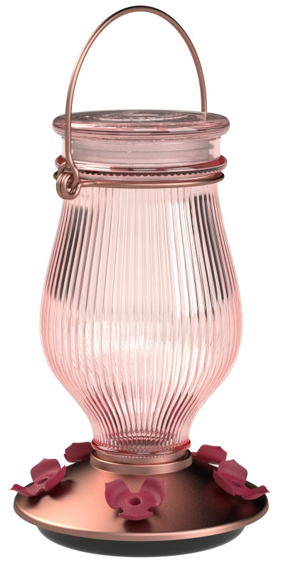 Perky-Pet 9104-2 Rose Gold Top-Fill Glass Hummingbird Feeder Rose Gold 24 oz Capacity