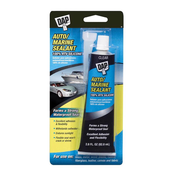 Dap 00694 2.8-Ounce Silicone Rubber Auto/Marine Sealant, Clear 7079800756