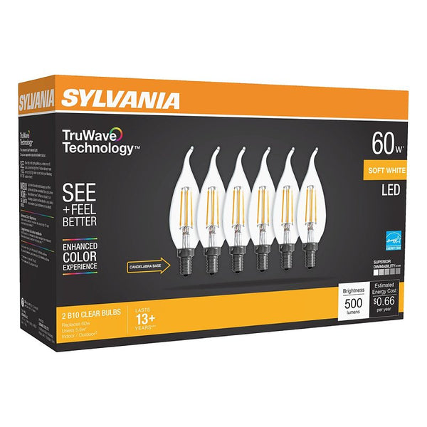 SYLVANIA 40773 - LED5.5B10CBENTDIM927CL13YTLRP 18/CS 6/SK Decorative Chandelier Antique Filament LED Light Bulb