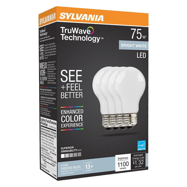 SYLVANIA 41297 - LED11A19DIMO93513YTLRP4 16/CS 4/SKU A19 A Line Pear LED Light Bulb