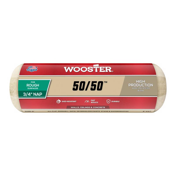 Wooster Brush R296-9 Wooster 50/50 Roller Cover, 3/4-Inch Nap, 9-Inch