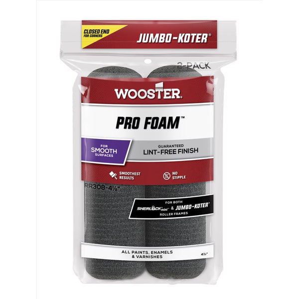 Wooster Brush RR308-4-1/2 Pro Foam, 2-Pack, 4-1/2-Inch