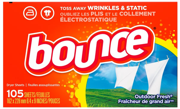 Bounce Fabric Softener Sheets, Outdoor Fresh Scent, 105 Count 82355