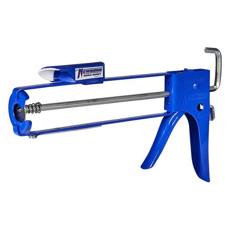 Newborn E-Z Thrust Skeleton Hex Rod Cradle Caulk Gun with Caulk Buddy Finishing Tool, 1/10 Gallon Cartridge, 10:1 Ratio