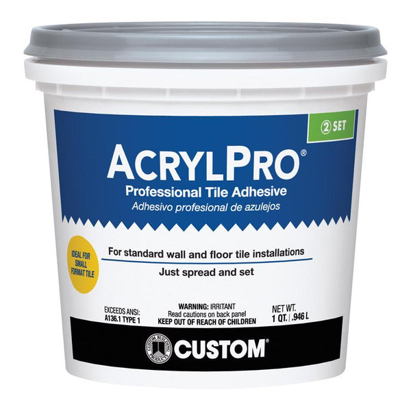 Custom Building Products ARL4000QT 1 Quart AcrylPro Ceramic Tile Mastic, White