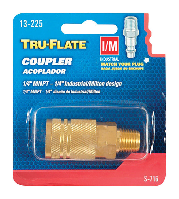 Plews / Edelmann Tru-Flate 13-225 1/4" Male NPT Coupler TRFL13225