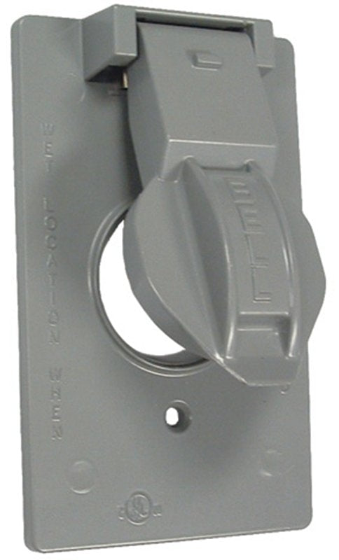Hubbell 5155-5 1G Gray Vert SGL Recpt Cover, Grey