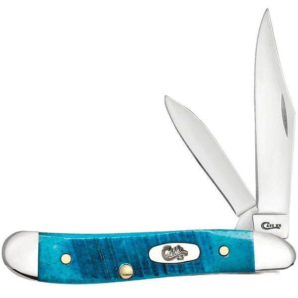 Case WR XX Pocket Knife Peanut Caribbean Blue Jig Bone Item #25596 - (6220 SS) - Length Closed: 2 7/8 Inches