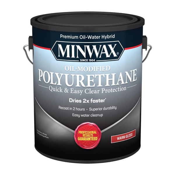 Minwax Water Based Oil-Modified Polyurethane, Warm Gloss, Clear, 1 Gallon 710310000