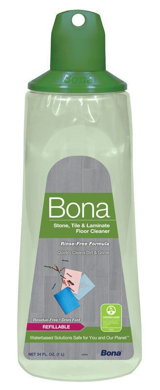 Bona Hard-Surface Floor Cleaner Refillable Spray Mop Cartridge, for Stone Tile Laminate and Vinyl LVT/LVP, 34 Fl Oz