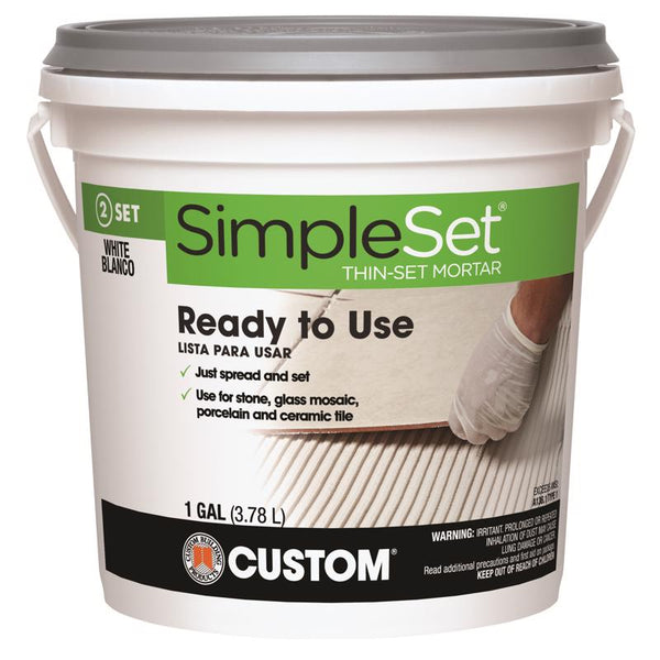 Custom Building Products SimpleSet White Thin-Set Mortar 1 gal. STTSW1-2