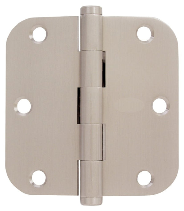 Schlage 3.5" Door Hinge with 5/8" Radius Round Corner in Satin Nickel (3-Pack) SC3P1011F-619E