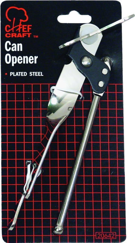 Chef Craft Select Can Opener with Bottle Opener, 7 Inch, Chrome, Nickle Plated 20642