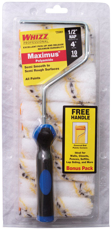 Work Tools International 25001 4-Inch Gold Stripe Premium Paint Roller Cover 10-Pack 25001F