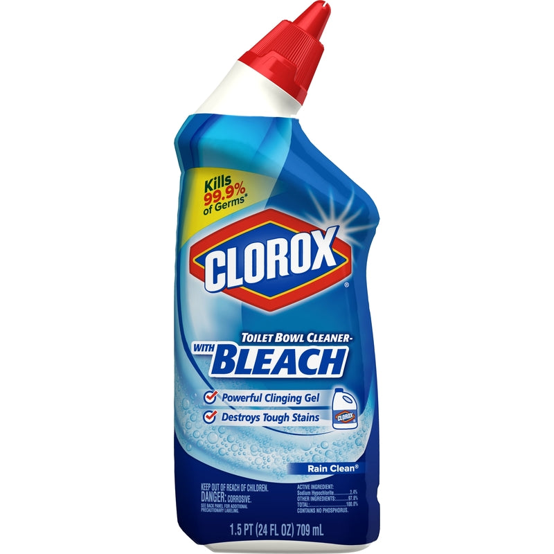 Clorox Toilet Bowl Cleaner Bleach, Rain Clean, 24 Fluid Ounces (Package May Vary) 00938