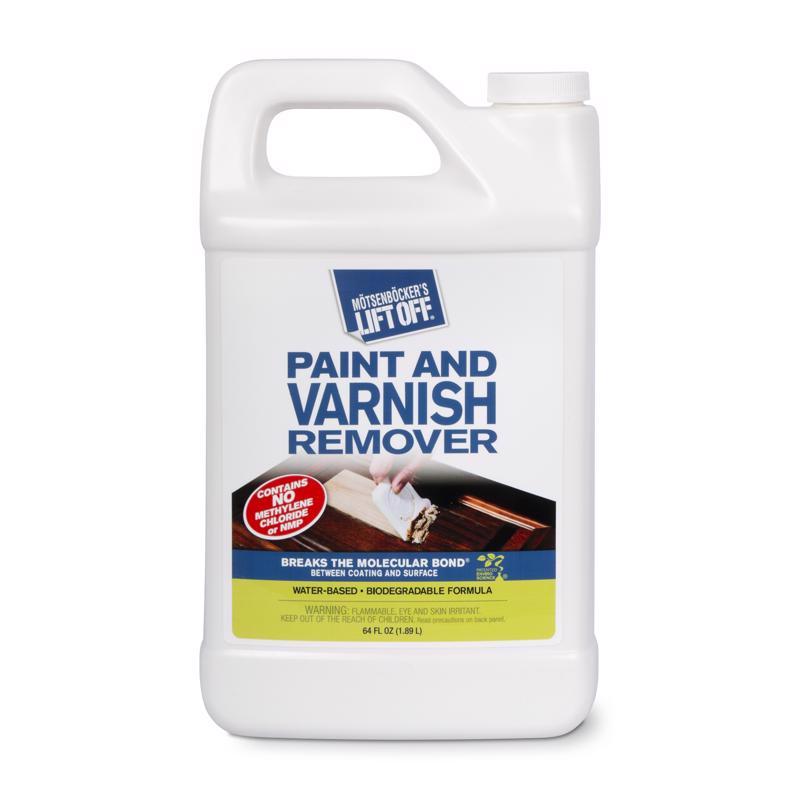 Motsenbocker's Lift Off 41164 64-Ounce Paint and Varnish Remover for Wood Stain, Solvent Paint, Lacquers, Polyurethane Works on Cabinetry, Furniture, Wood and More Water-Based, Pack of 1