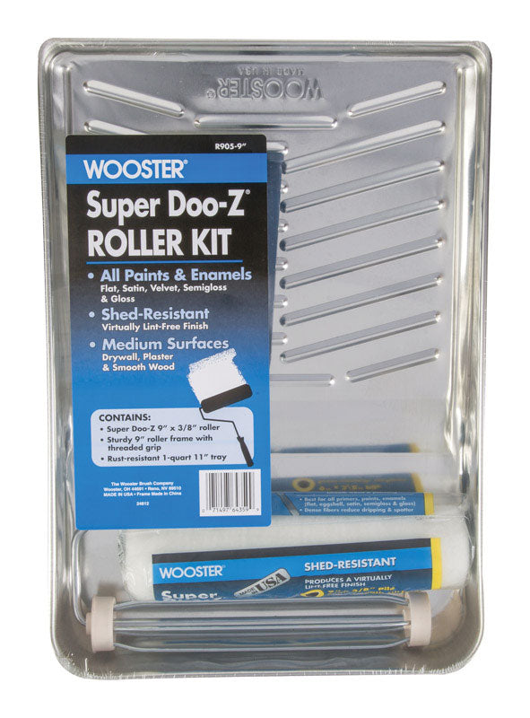 Wooster Brush R905-9 Super Doo-Z Roller Kit, 3/8-Inch Nap, 9-Inch